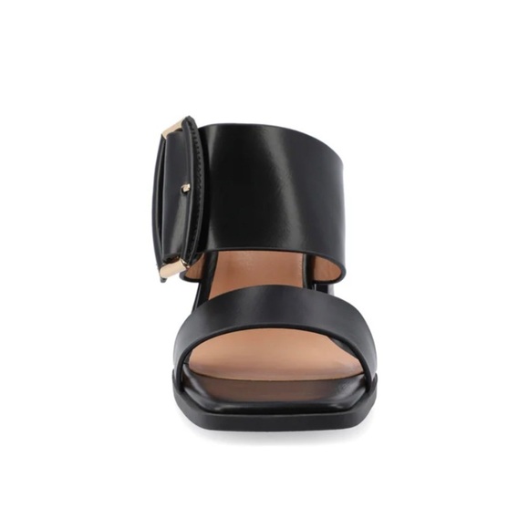 Journee Collection Women’s Junie Black Block Heel Sandals Shoes Size 10 NIB - Picture 5 of 12